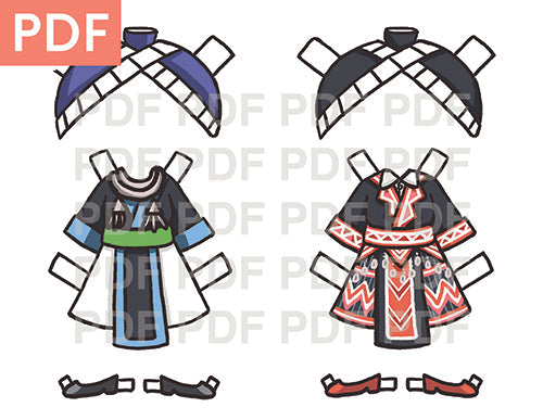 Hmong Paper Dolls (Colored PDF) - One-Time Event Use