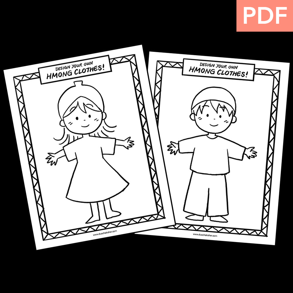 Coloring Set - Hmong Girls (PDF)