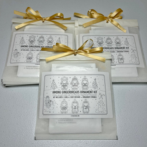 Hmong Gingerbreads Paper Ornament Kit