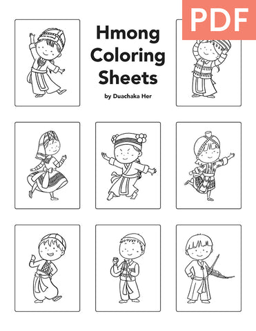 Hmong Kids Coloring Sheets (PDF) - One-Time Event Use