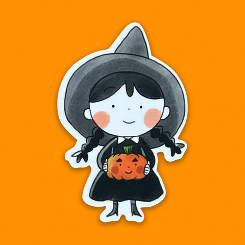 Witch and Pumpkin Sticker (B-GRADE)