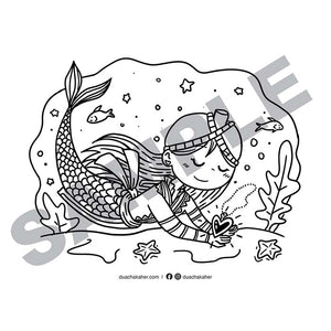 Hmong Mermaid Coloring Sheet (PDF)