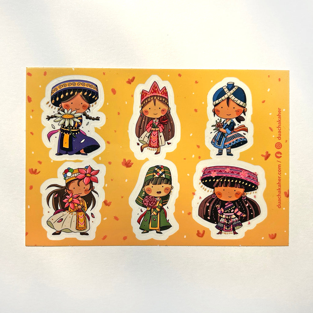 Bloom Hmong Girls Sticker Sheet