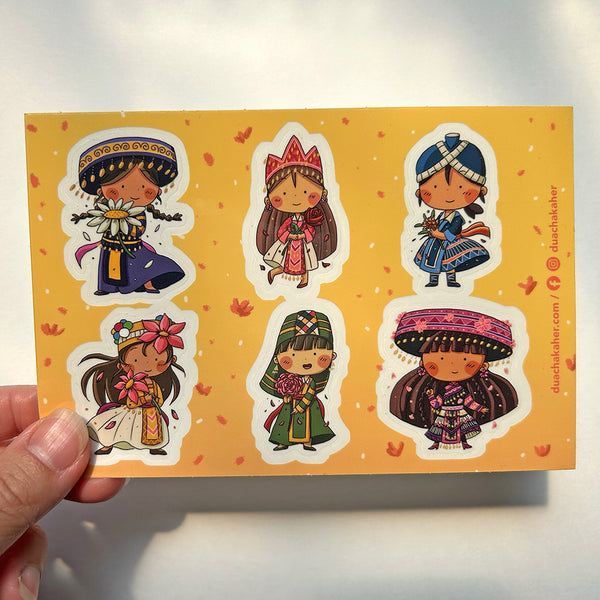 Bloom Hmong Girls Sticker Sheet