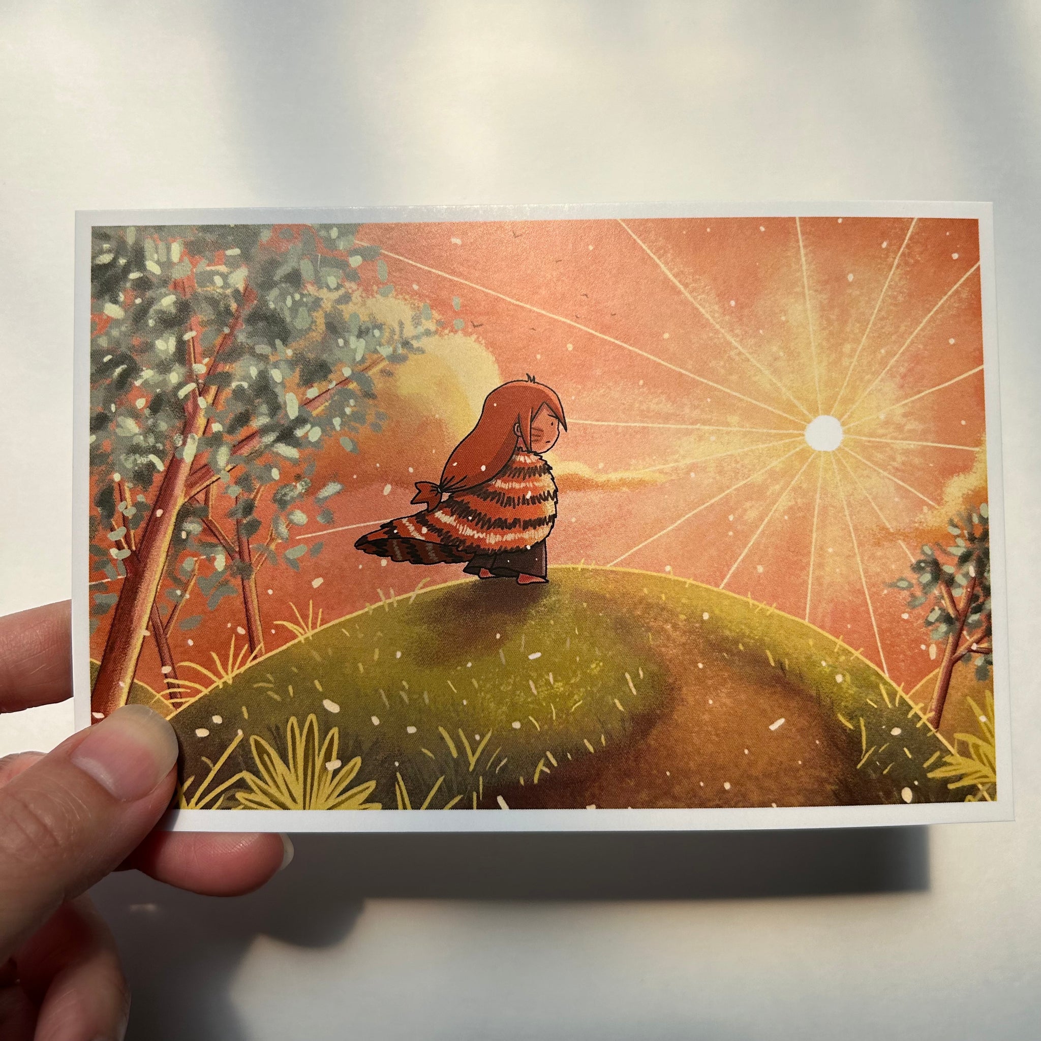 Tiger Girl and Sun Art Print (6x4)