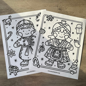 Hmong Gingerbread Coloring Sheets (Set of 2)