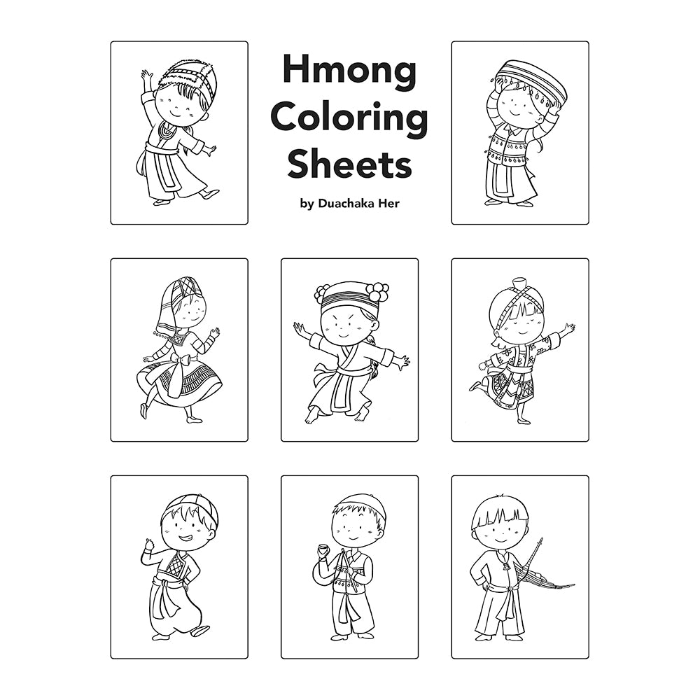 Hmong Kids Coloring Sheets