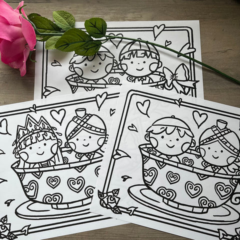 Hmong Valentine's Coloring Sheets (Set of 3)