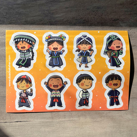 Hmong Kids Sticker Sheet