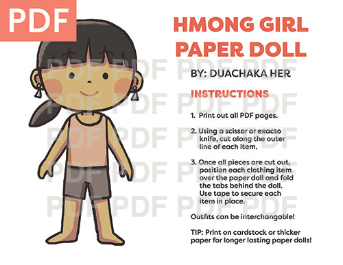 Hmong Paper Dolls (Colored PDF) - Personal Use
